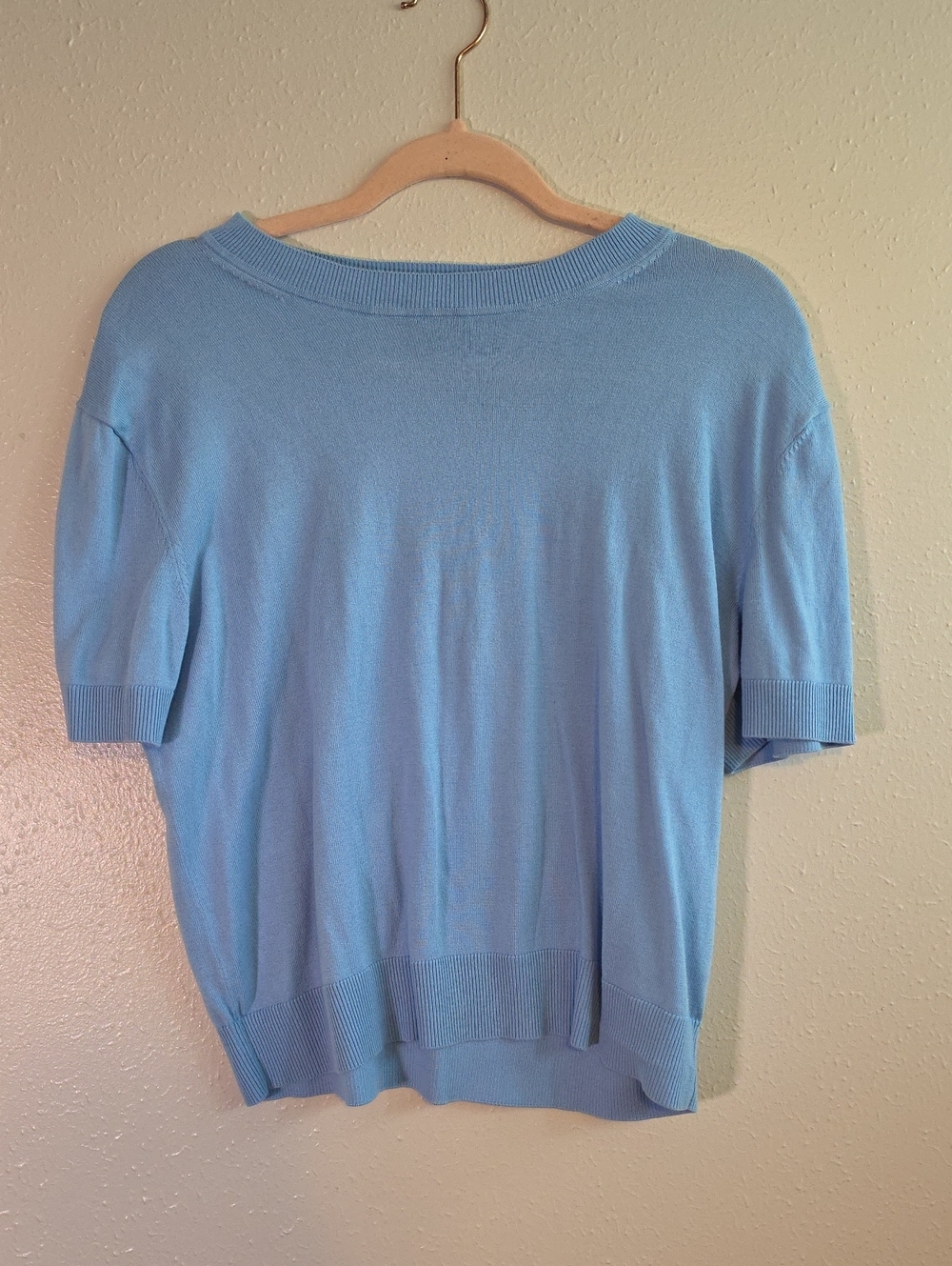 Banana Republic Light Blue Short Sleeve Crew Sweater